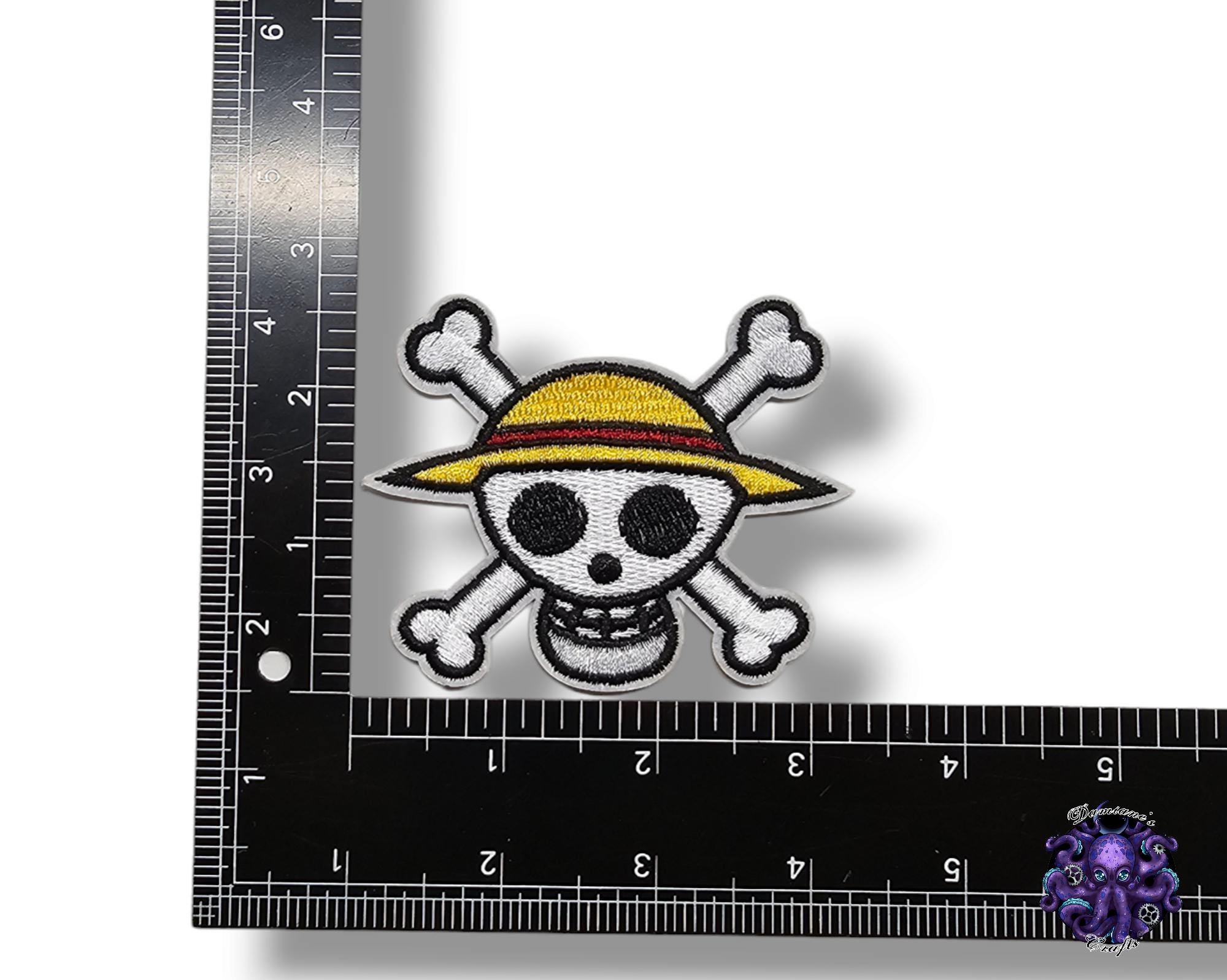 Embroided Patch, Iron on, Glue, Craft supply, Embroidery, Fabric, tv show, Anime, classic, Pirate, straw hat, smile, skull and bones