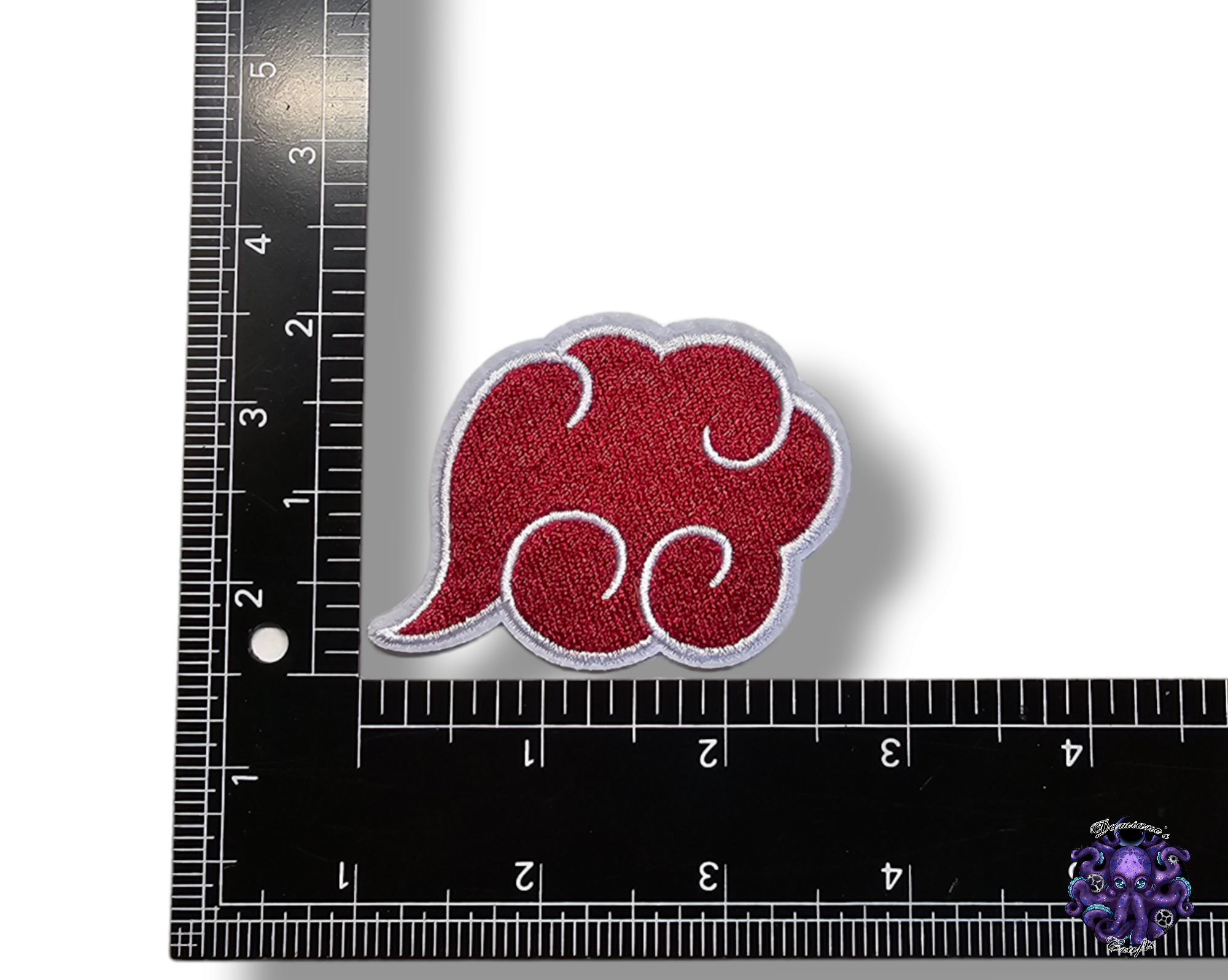 Embroided Patch, Iron on, Glue, Craft supply, Embroidery, Fabric, movie, tv show, anime, red cloud, fox, ninja