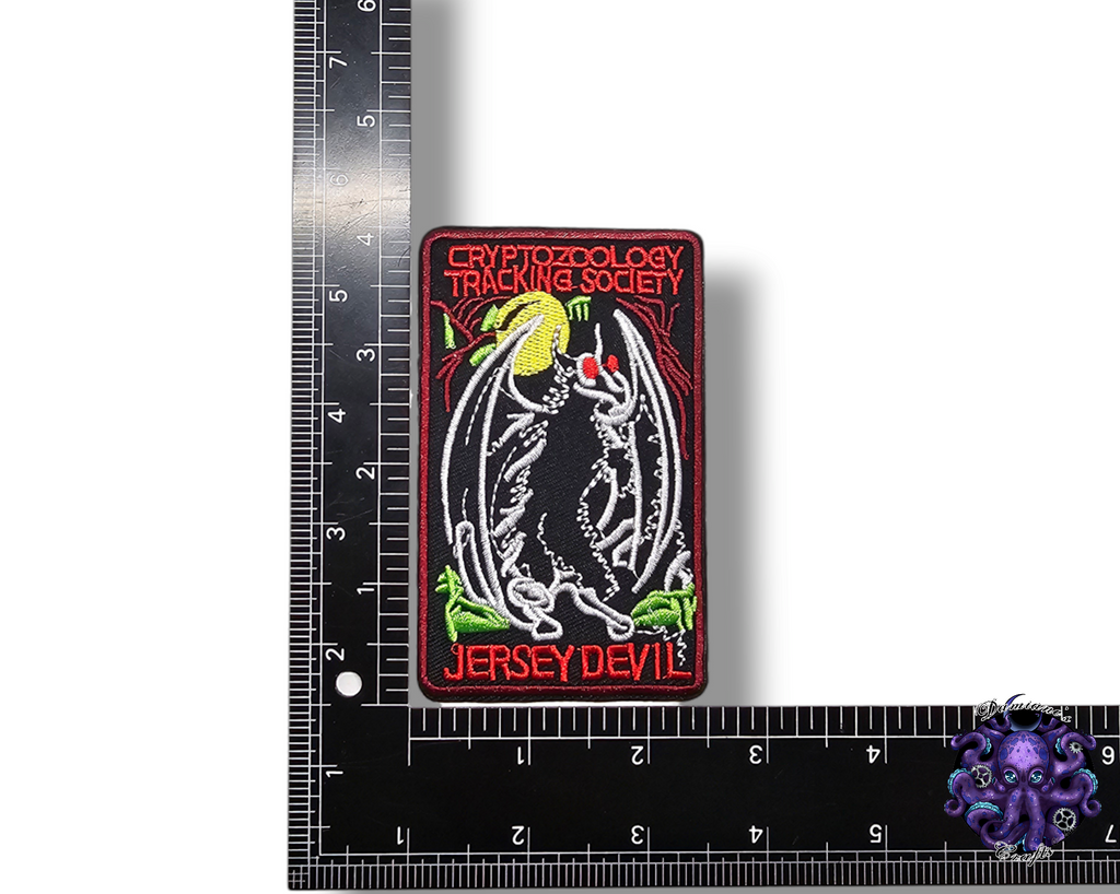 Embroided Patch, Iron on, Glue, Craft supply, Embroidery, Mothman, Loch ness, Chupacabra, Sasquatch, jackalope, flatwood, Jersey devil,monster, cryptid, legends