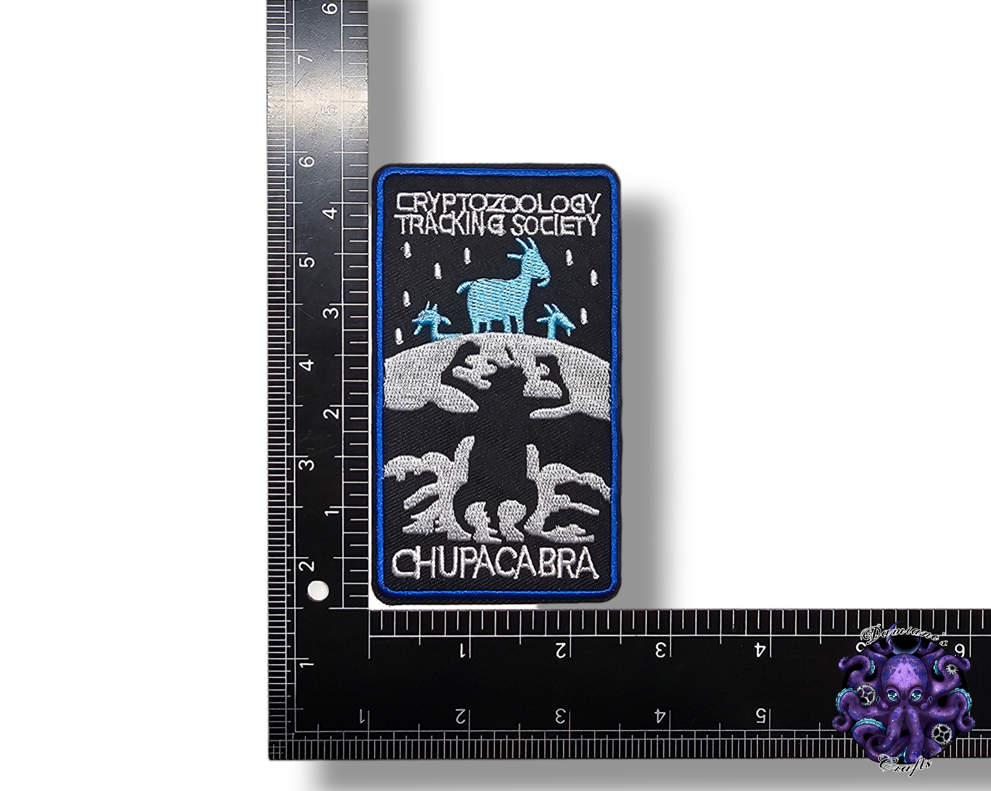Embroided Patch, Iron on, Glue, Craft supply, Embroidery, Mothman, Loch ness, Chupacabra, Sasquatch, jackalope, flatwood, Jersey devil,monster, cryptid, legends