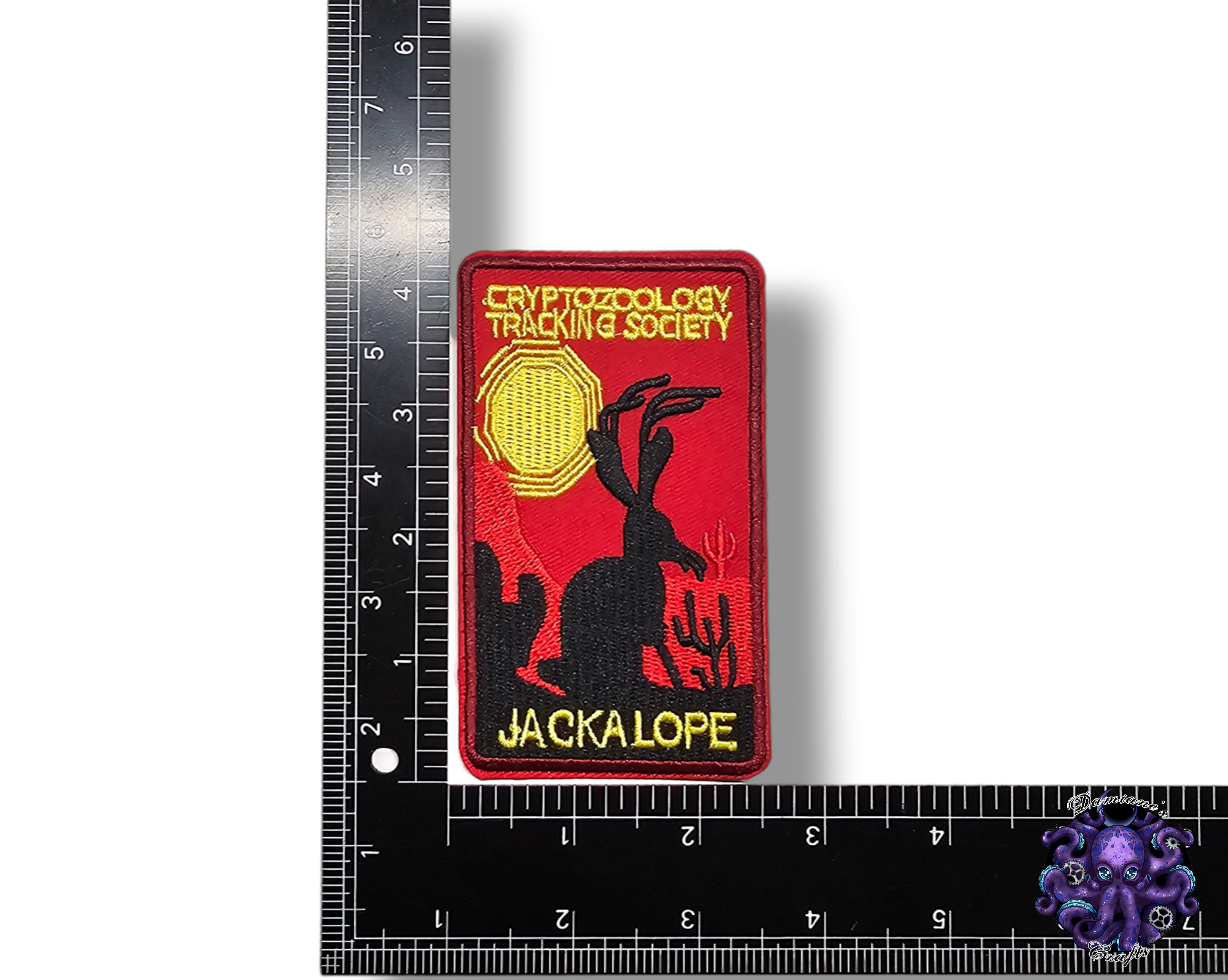 Embroided Patch, Iron on, Glue, Craft supply, Embroidery, Mothman, Loch ness, Chupacabra, Sasquatch, jackalope, flatwood, Jersey devil,monster, cryptid, legends