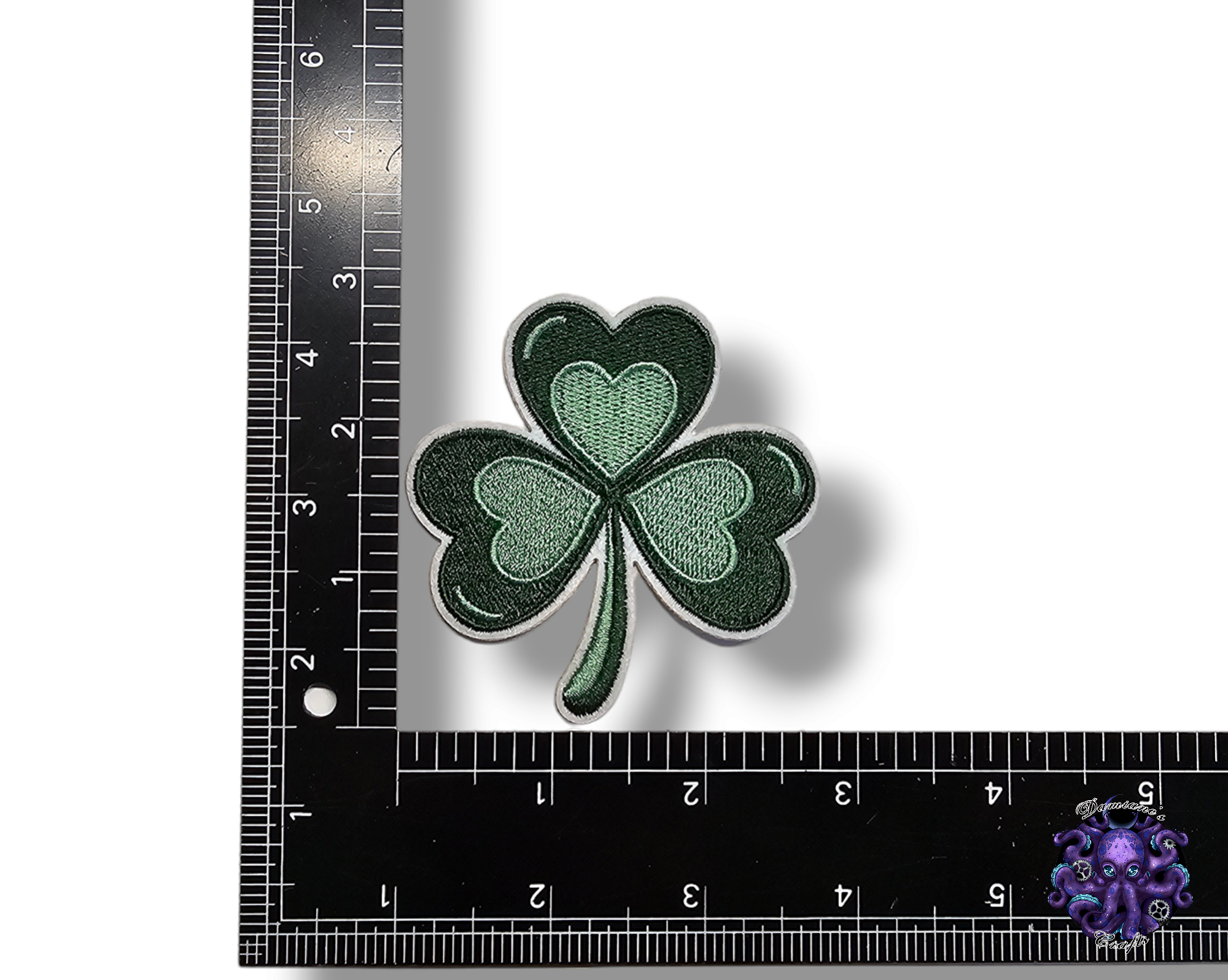 Embroided Patch, Iron on, Glue, Craft supply, Embroidery, Fabric, Irish flag, Clover, St.Patrick, Bow, Green