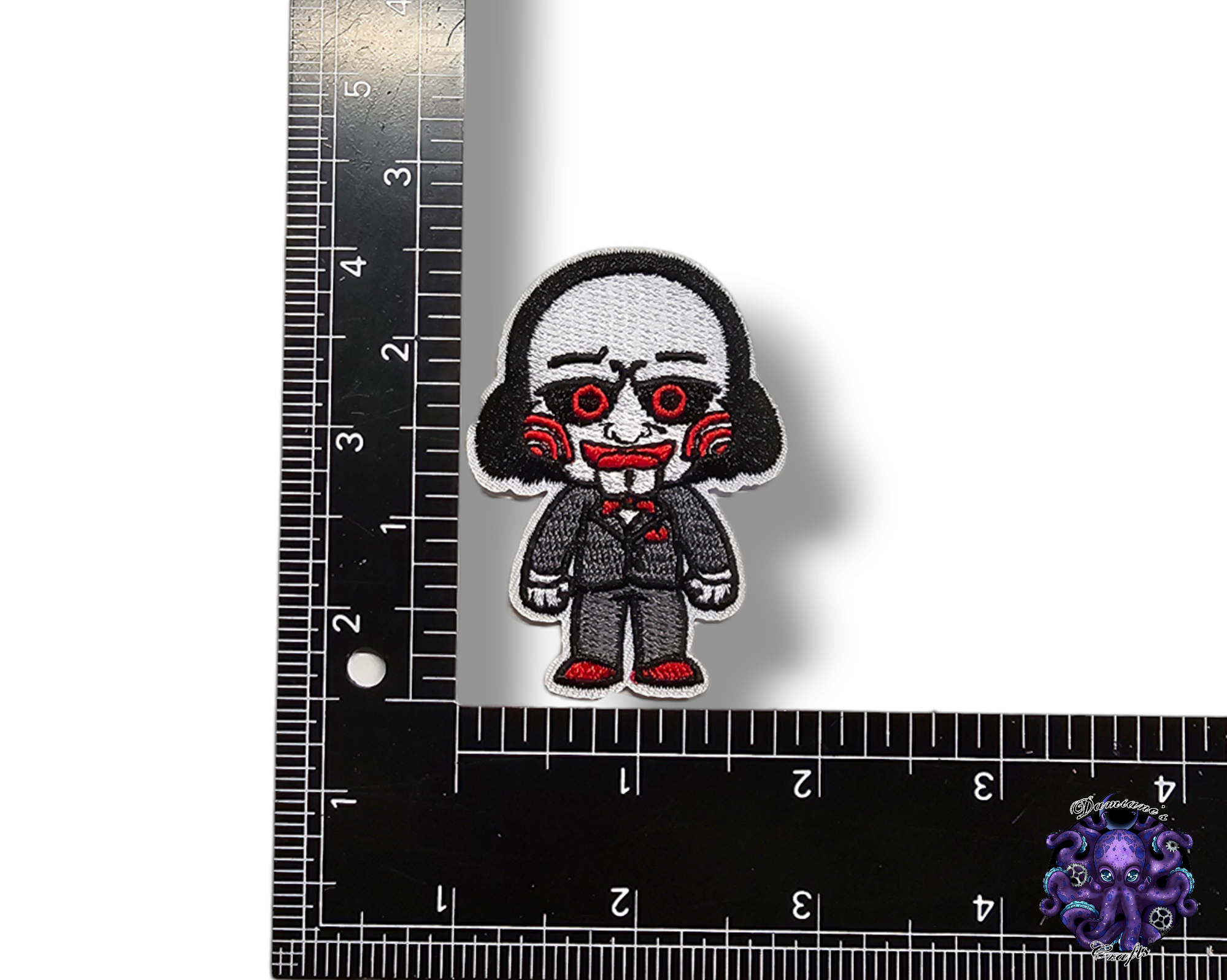 Embroided Patch, Iron on, Glue, Craft supply, Embroidery, Fabric, Movie, Old movies, classic, horror, 80s, knife, chibi
