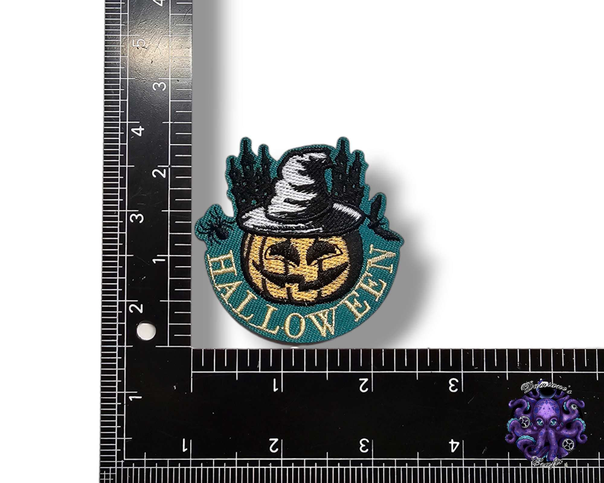 Embroided Patch, Iron on, Glue, Craft supply, Embroidery, Fabric, Gothic, Halloween, Pumpkin