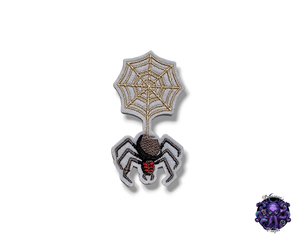 Embroided Patch, Iron on, Glue, Craft supply, Embroidery, Fabric, Gothic, Halloween, spooky, Spider, Spiderweb, heart