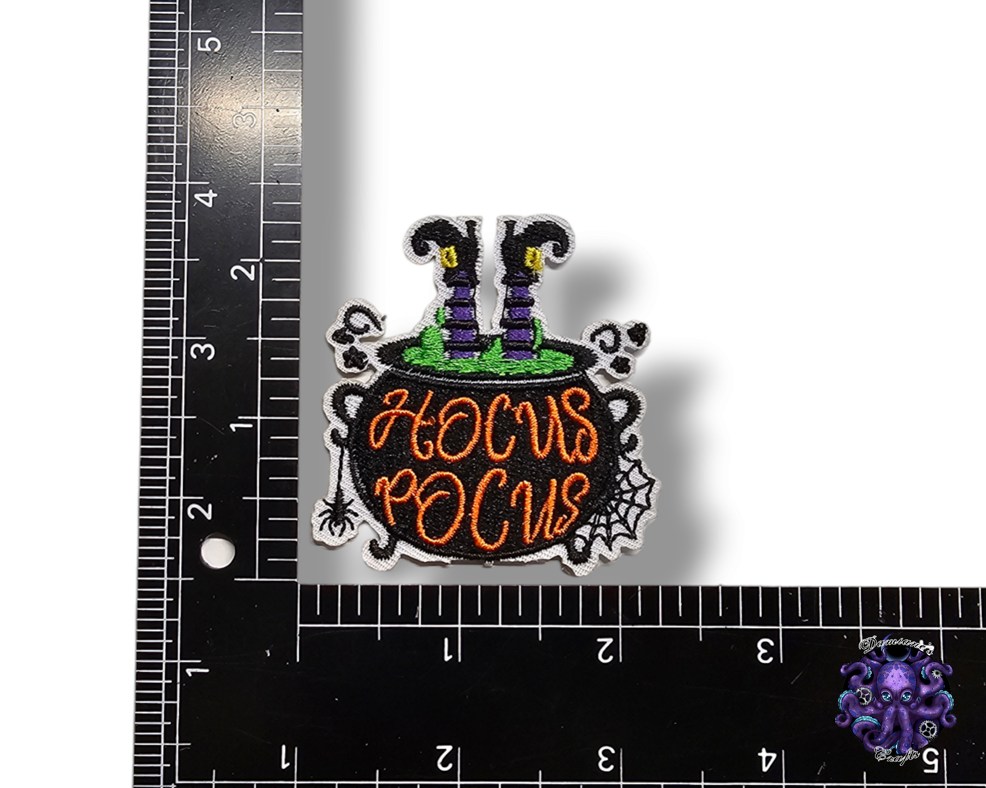 Embroided Patch, Iron on, Glue, Craft supply, Embroidery, Fabric, Gothic, Halloween, spooky, Witch, Cauldron, Cat, hat