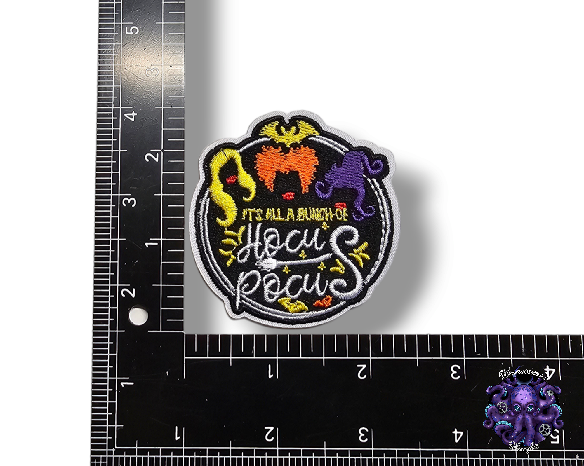 Embroided Patch, Iron on, Glue, Craft supply, Embroidery, Fabric, Gothic, Halloween, spooky, Witch, Cauldron, Cat, hat