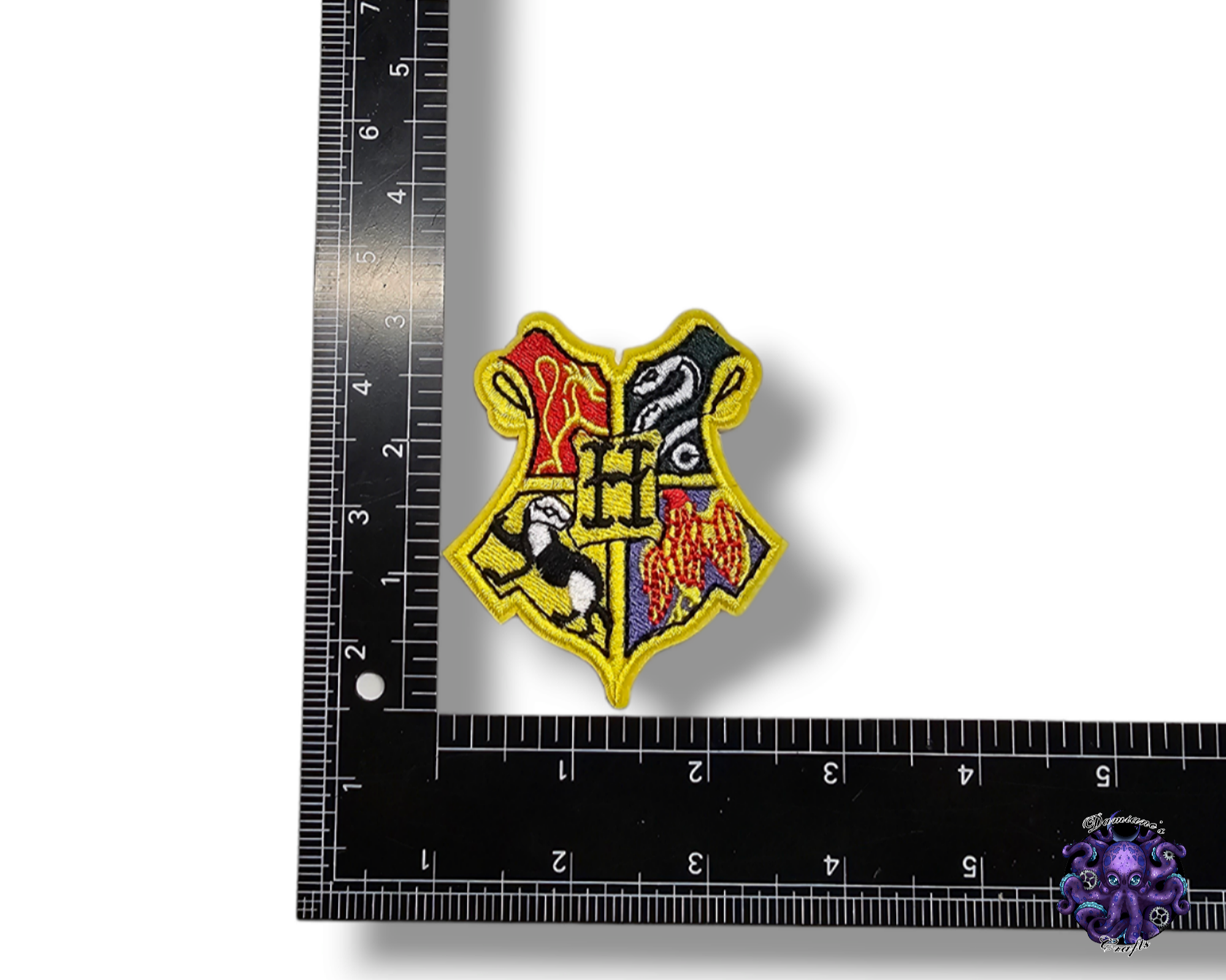 Embroided Patch, Iron on, Glue, Craft supply, Embroidery, Magic, School, House, Witch, Wizard, Scarf, lion, snake, eagle, badger, gothic