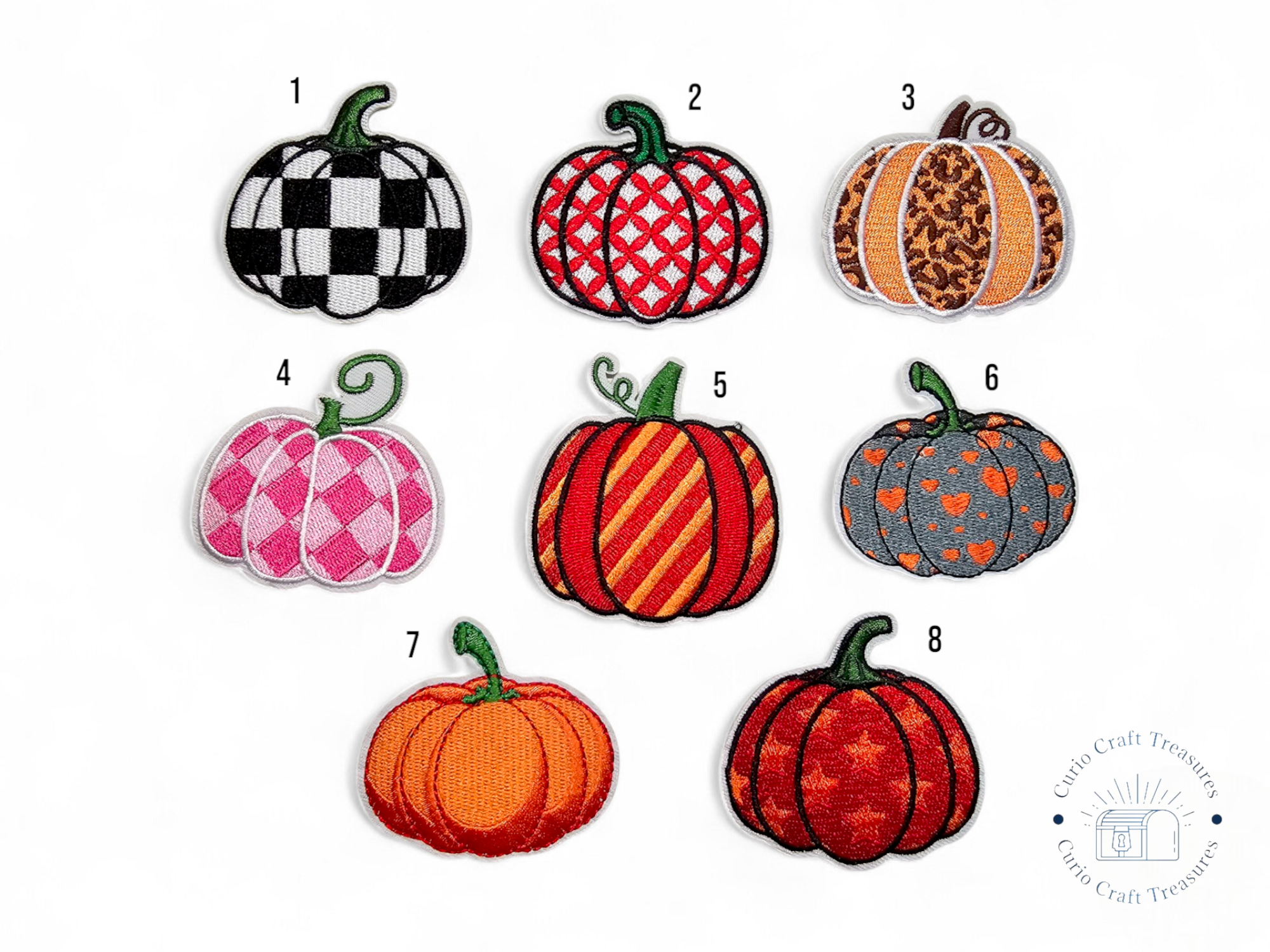 Embroided Patch, Iron on, Glue, Craft supply, Embroidery, Fabric, Gothic, Halloween, Pumpkin