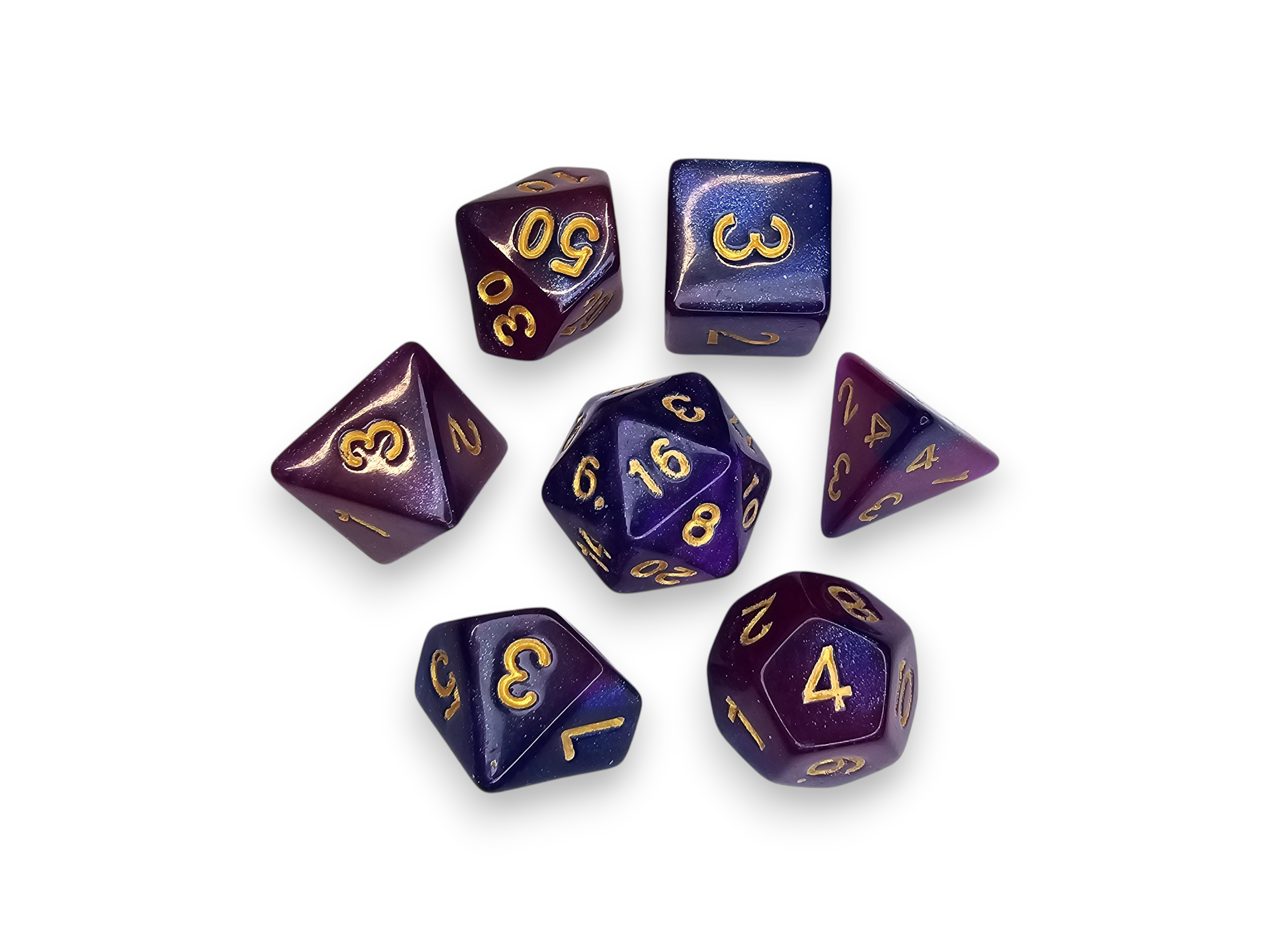 Dados acrílicos, poliédricos, juegos, grabados, perlados, brillantes, bicolor, DnD, mazmorras, dragones, juegos de mesa, juegos