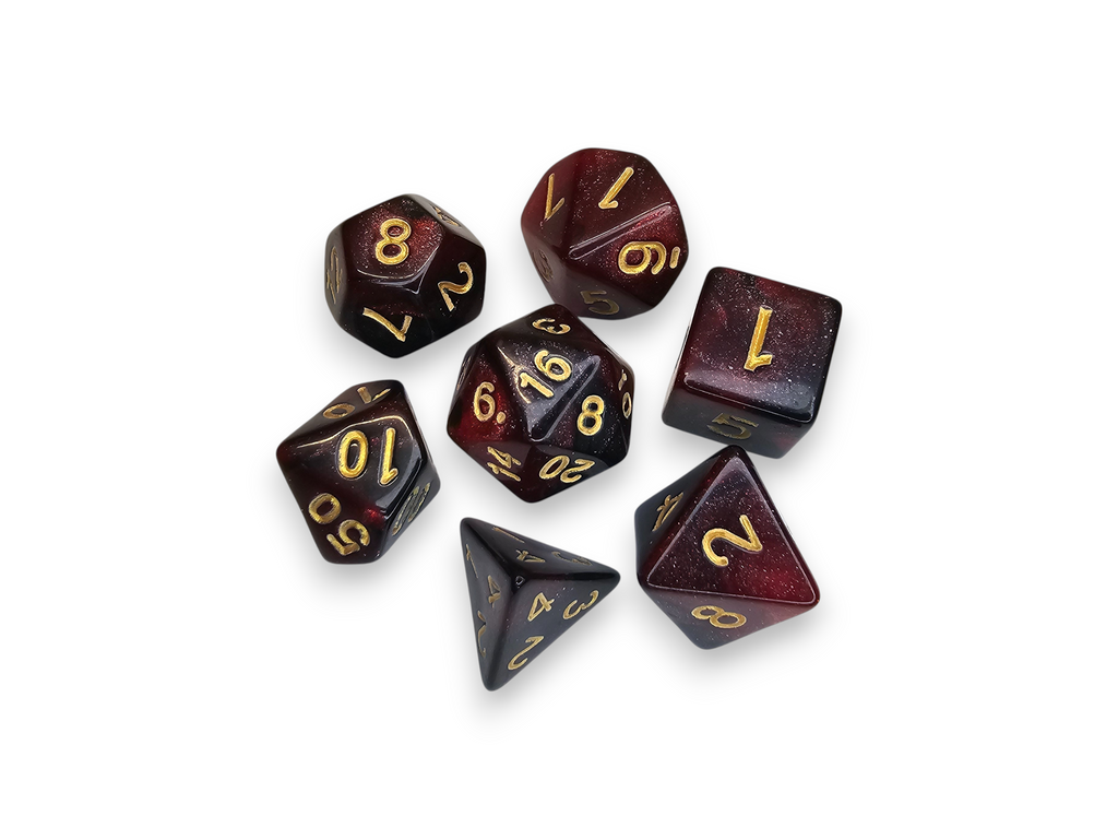 Dados acrílicos, poliédricos, juegos, grabados, perlados, brillantes, bicolor, DnD, mazmorras, dragones, juegos de mesa, juegos