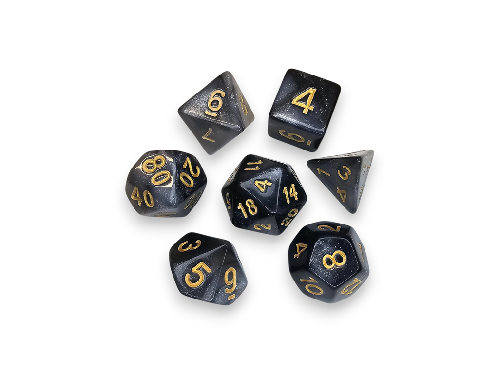 Dados acrílicos, poliédricos, juegos, grabados, perlados, brillantes, bicolor, DnD, mazmorras, dragones, juegos de mesa, juegos
