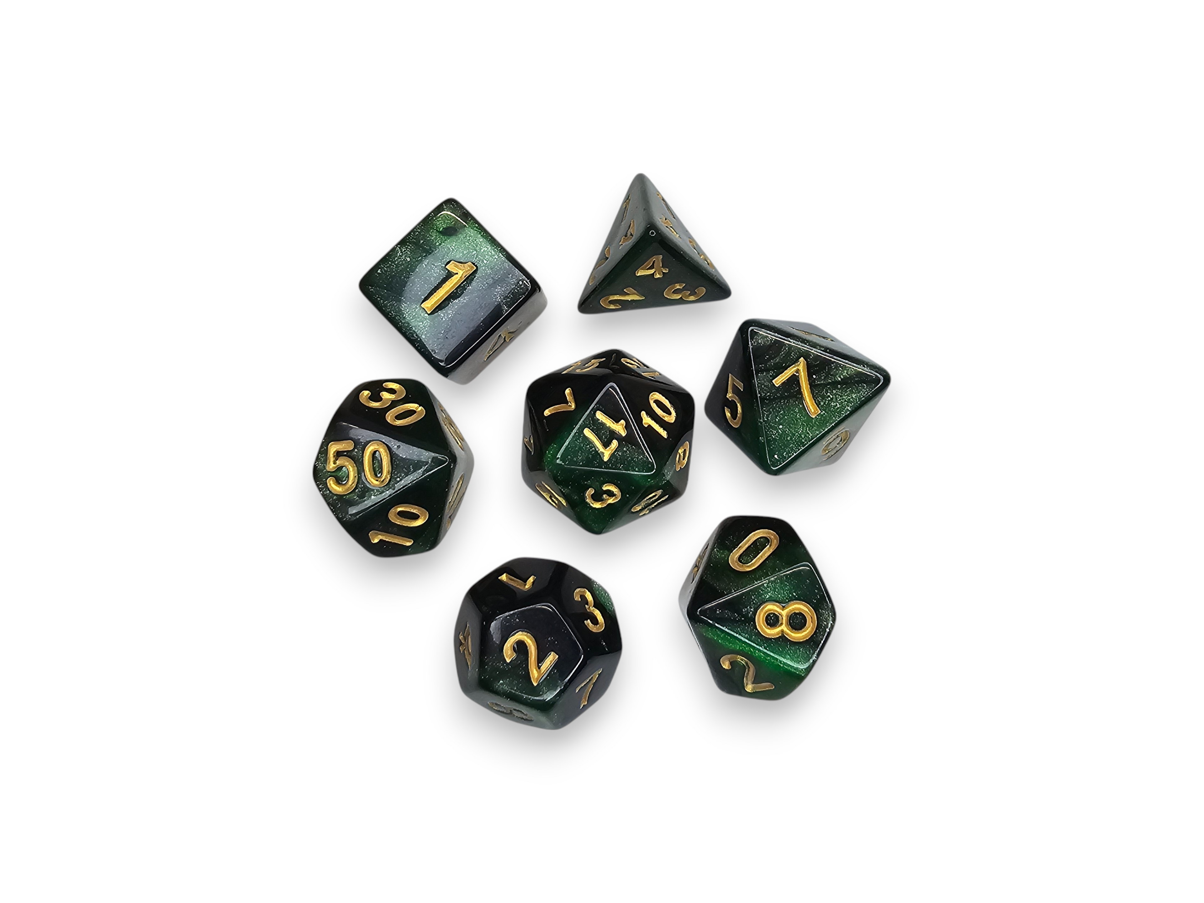 Dados acrílicos, poliédricos, juegos, grabados, perlados, brillantes, bicolor, DnD, mazmorras, dragones, juegos de mesa, juegos
