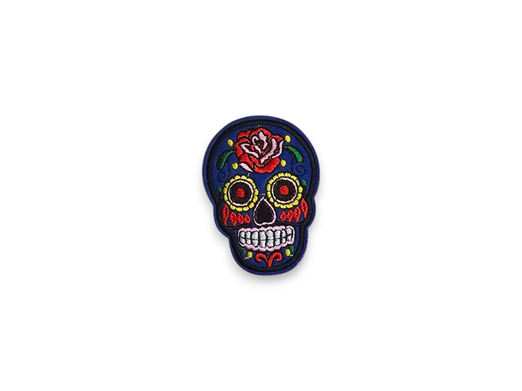 Embroided Patch, Iron on, Glue, Craft supply, Embroidery, Fabric, Skull, Dia de Muertos, mexico, holiday, festival, fiesta