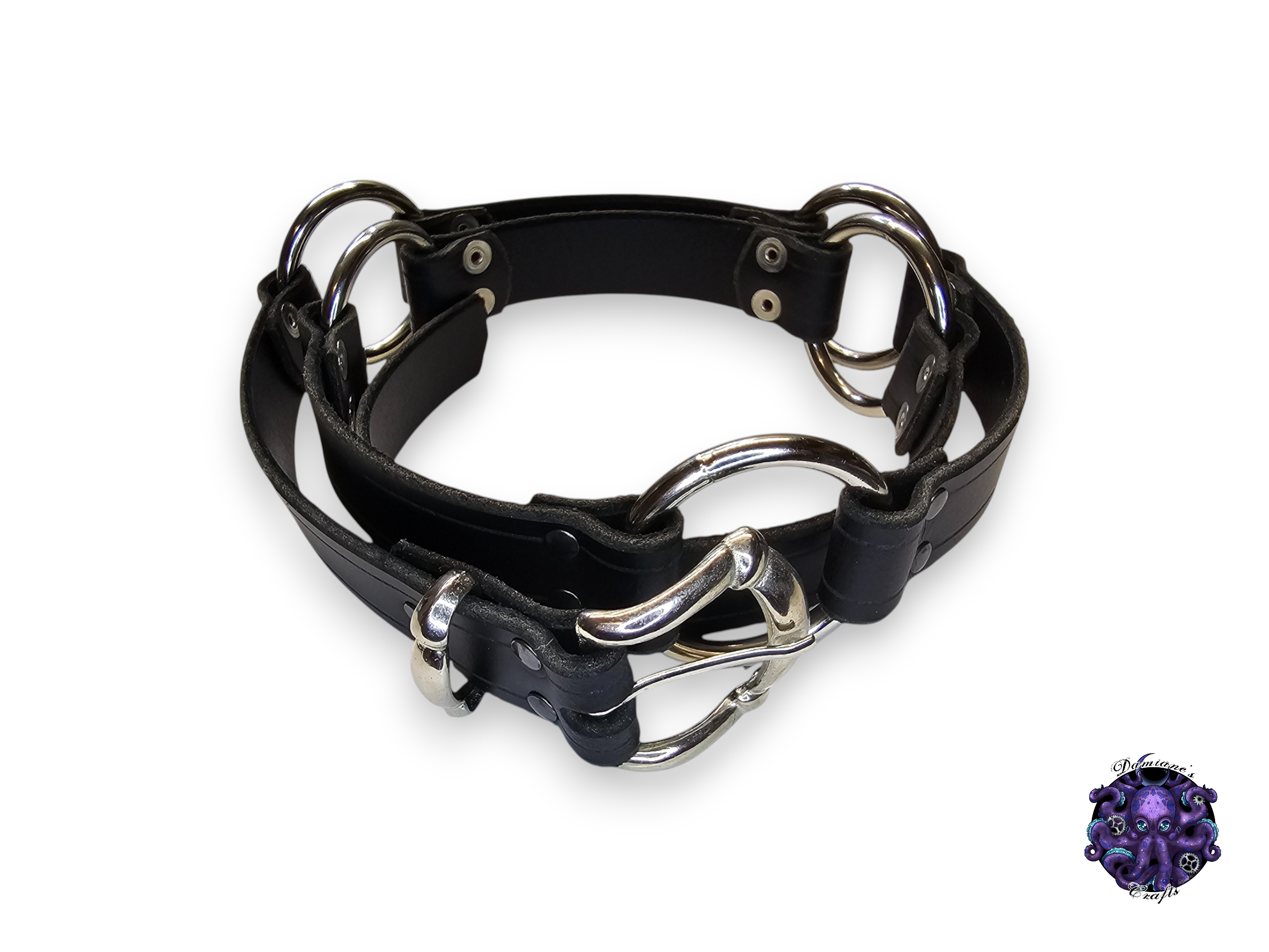 Real leather, Belt, Rings, Heavy duty, thick, pirate, costume, cosplay, LARP, halloween, black, Punk, Gothic, Metal, mode accessory