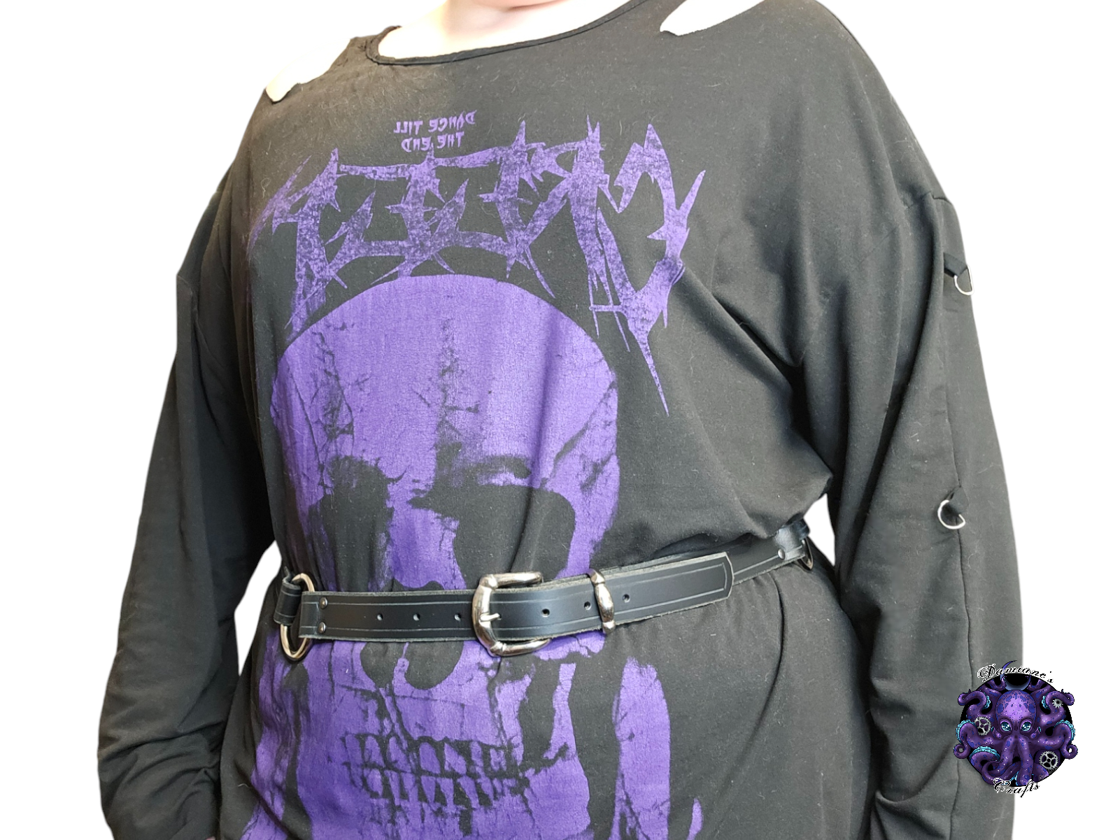 Cuero auténtico, cinturón, anillos, resistente, grueso, pirata, disfraz, cosplay, LARP, Halloween, negro, punk, gótico, metal, accesorio de moda