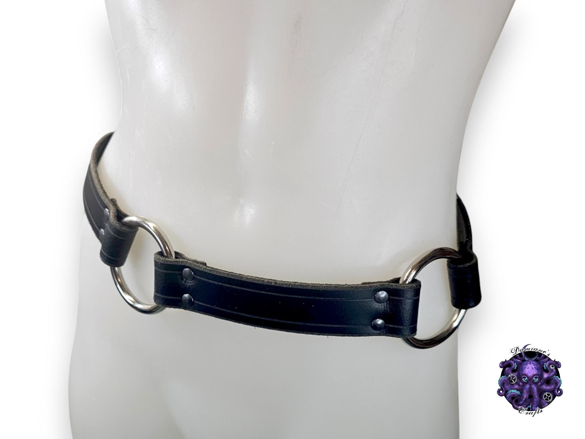Real leather, Belt, Rings, Heavy duty, thick, pirate, costume, cosplay, LARP, halloween, black, Punk, Gothic, Metal, mode accessory