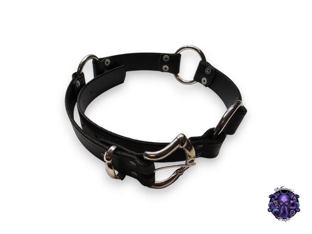 Cuero auténtico, cinturón, anillos, resistente, grueso, pirata, disfraz, cosplay, LARP, Halloween, negro, punk, gótico, metal, accesorio de moda