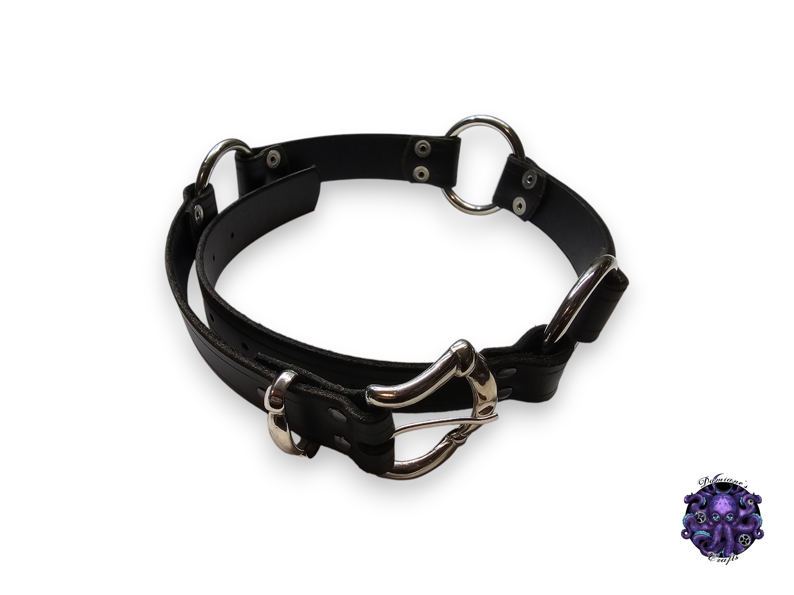 Real leather, Belt, Rings, Heavy duty, thick, pirate, costume, cosplay, LARP, halloween, black, Punk, Gothic, Metal, mode accessory
