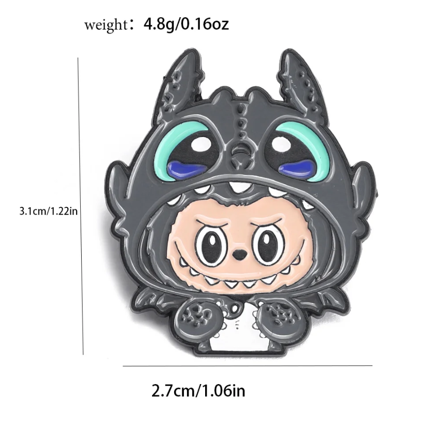 Metal Pin, Accessory, Cute, Chibi, fluffy, creature, Mode, DIY, Bag, colorful, enamel