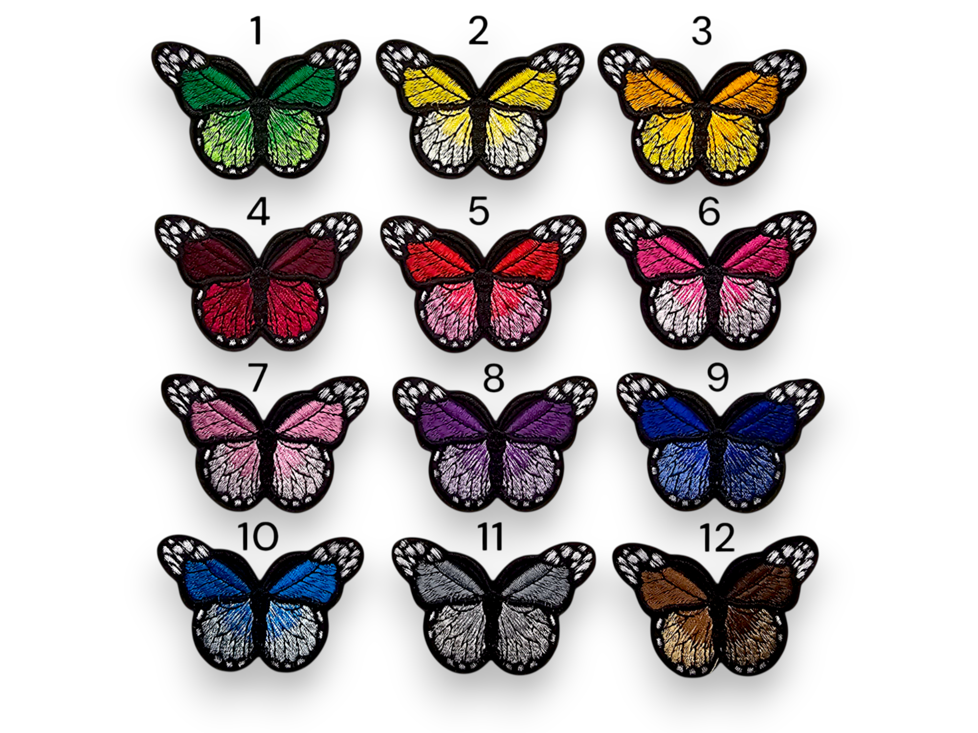 Embroided Patch, Iron on, Glue, Craft supply, Embroidery, Fabric, Butterfly, Monarch, Cottagecore, Fairycore