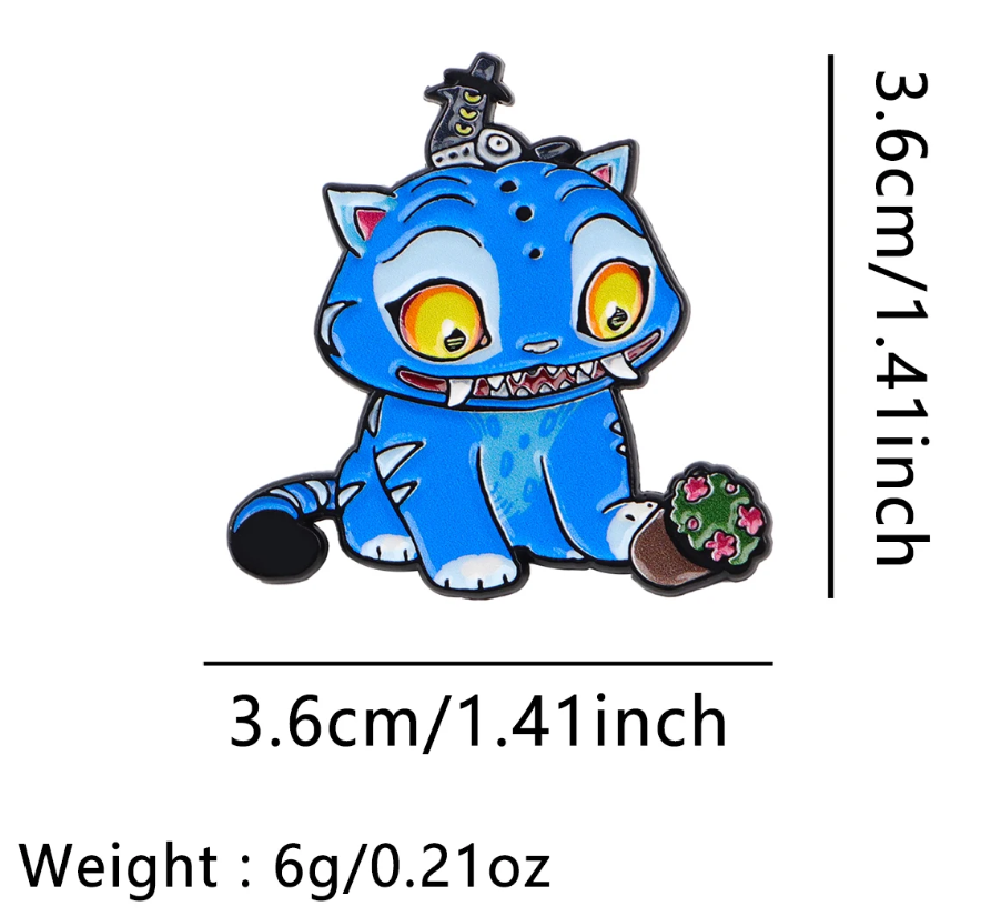 Metal Pin, Accessory, Movie, Cartoon, Show, Music, Cute, Chibi, Tiger, Mode, DIY, Bag, colorful