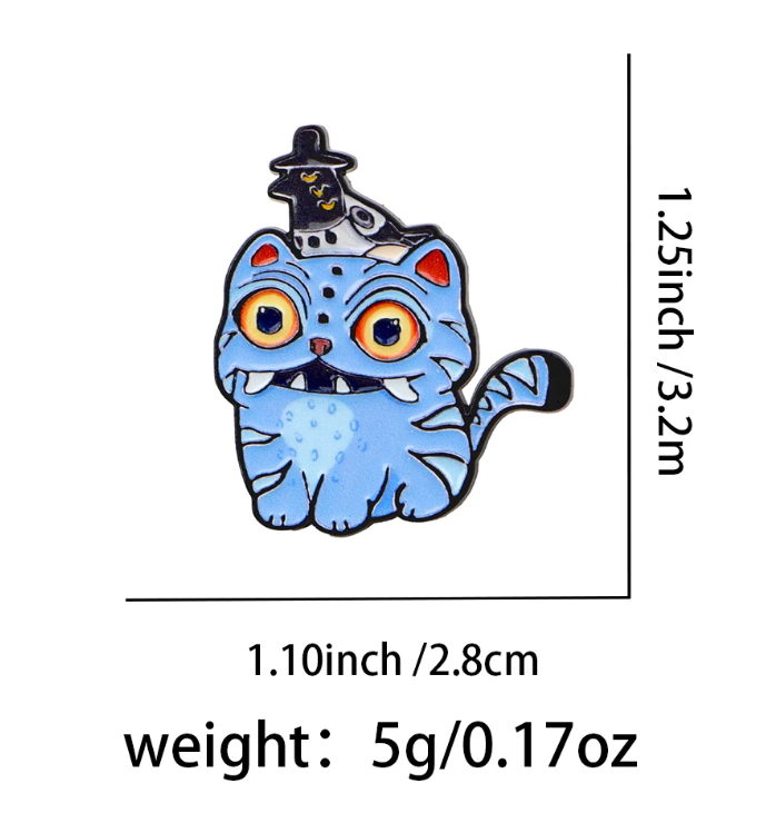 Metal Pin, Accessory, Movie, Cartoon, Show, Music, Cute, Chibi, Tiger, Mode, DIY, Bag, colorful