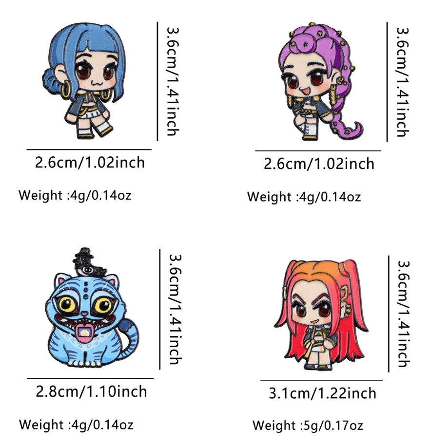 Metal Pin, Accessory, Movie, Cartoon, Show, Music, Cute, Chibi, Tiger, Mode, DIY, Bag, colorful