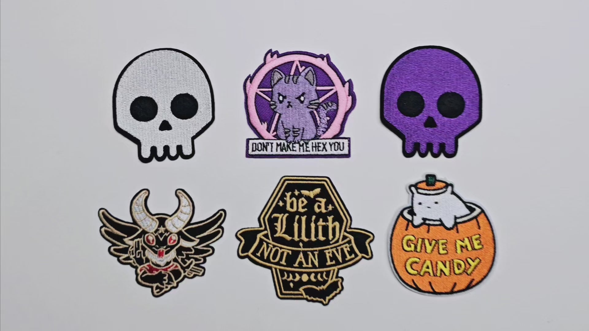 Embroided Patch, Iron on, Glue, Craft supply, Embroidery, Fabric, Gothic, Halloween, spooky, Skull, Lilith, Devil, Demon