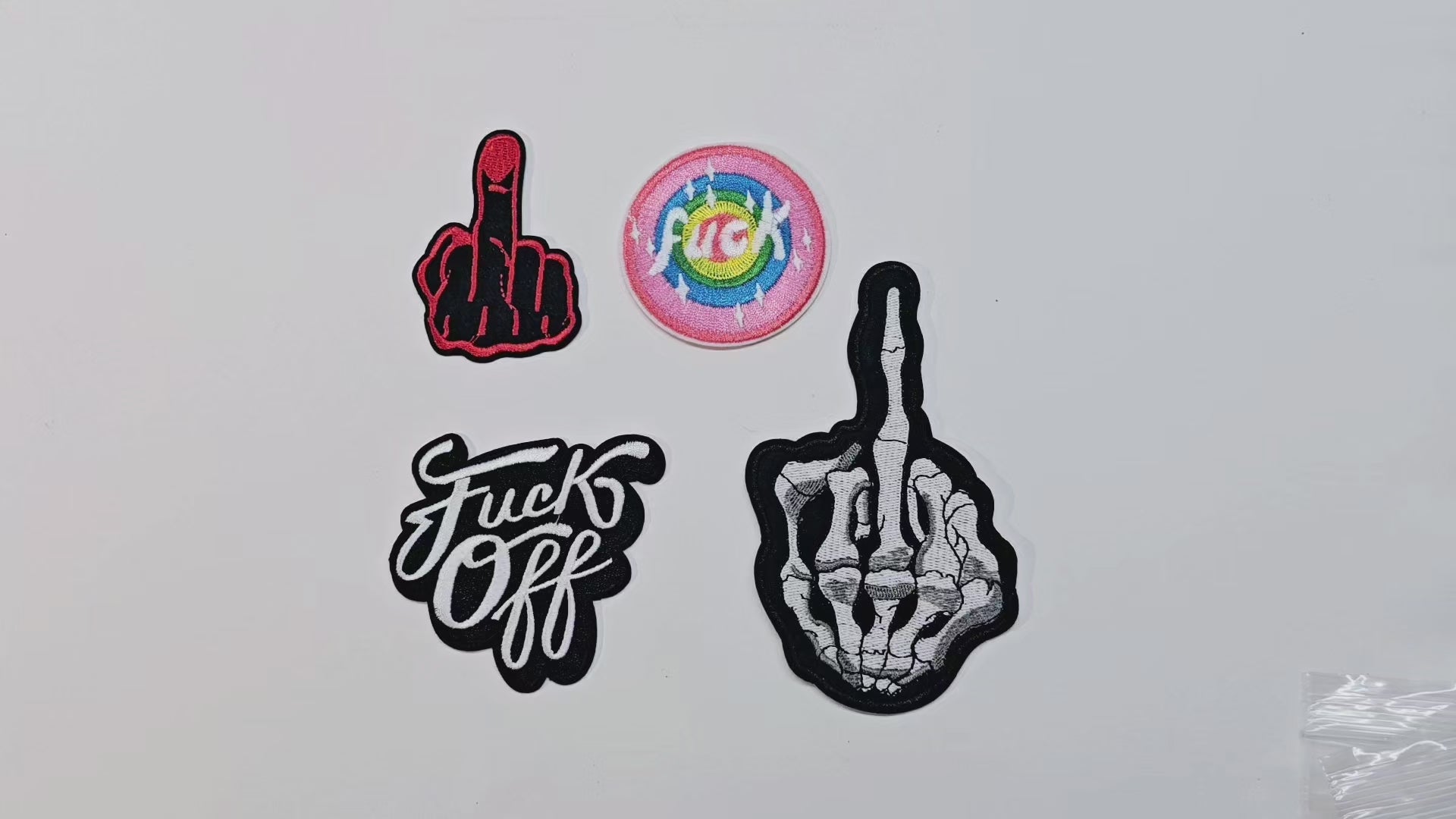 Embroided Patch, Iron on, Glue, Craft supply, Embroidery, Fabric, finger, middle, fuck
