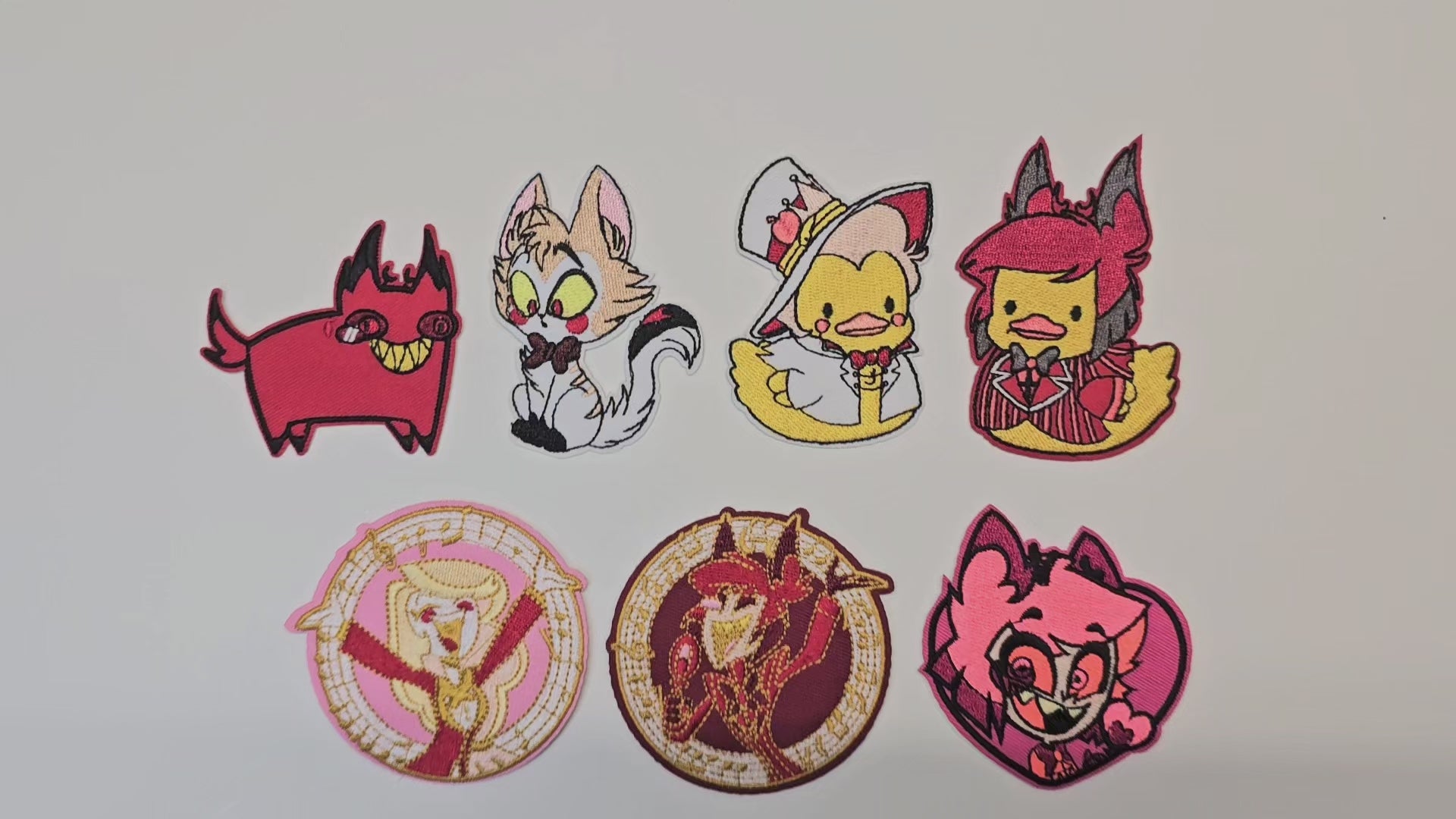 Embroided Patch, Iron on, Glue, Craft supply, Embroidery, Fabric, Tv show, Cartoon, Duck, Cat, heart, hell
