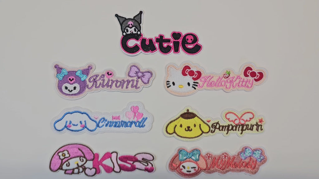 Écusson brodé, thermocollant, colle, matériel de loisirs créatifs, broderie, tissu, chat, mignon, animal, lapin, chien, kawaii