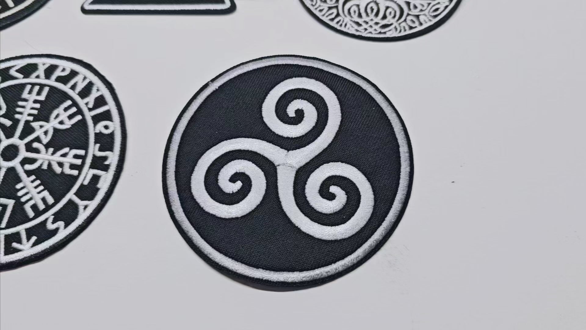 Embroided Patch, Iron on, Glue, Craft supply, Embroidery, Fabric, Viking, Vegvizir, warrior, Yggdrasil, couple, celtic, knot, Valknut, mythology, norse, axe, mjolnir, Triskel, Aegishjalmur