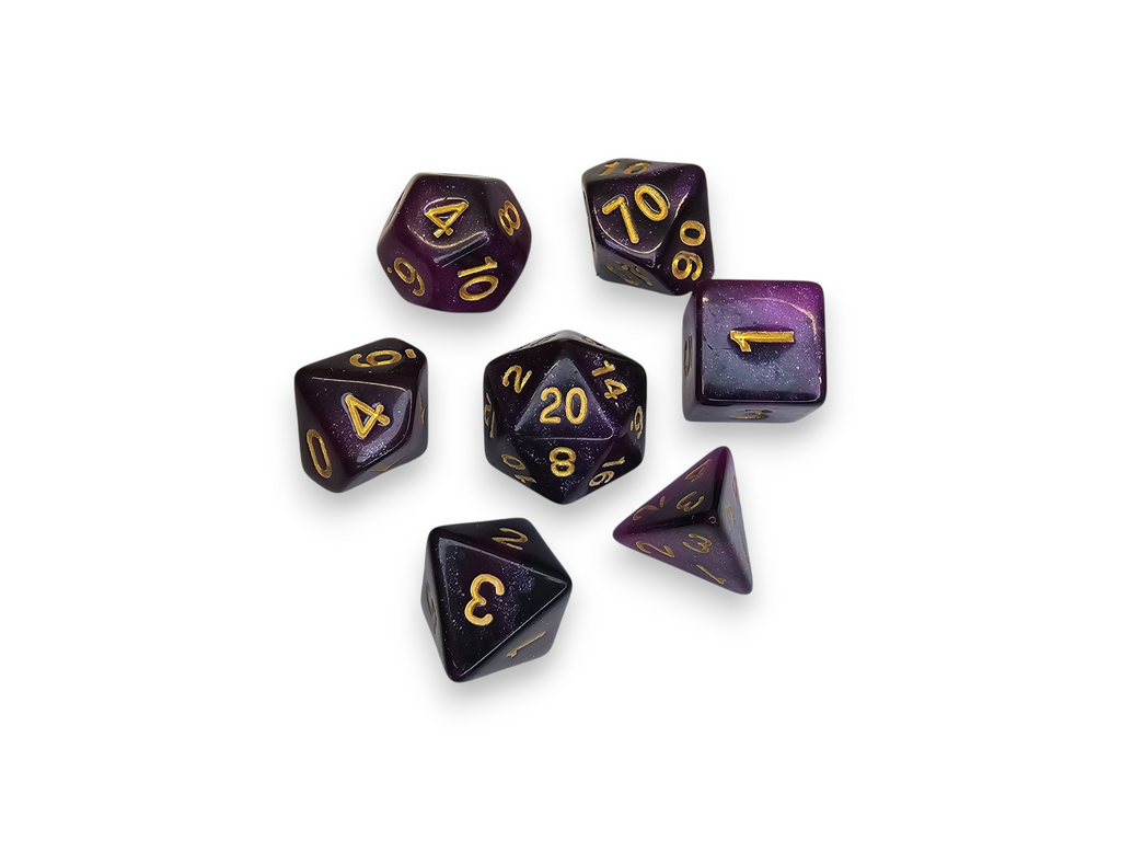 Dados acrílicos, poliédricos, juegos, grabados, perlados, brillantes, bicolor, DnD, mazmorras, dragones, juegos de mesa, juegos