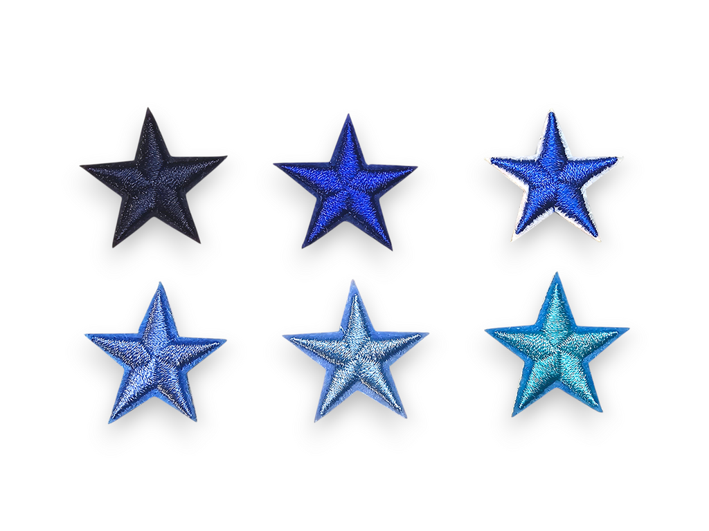 Embroided Patch, Iron on, Glue, Craft supply, Embroidery, Fabric, Star, 5 points, little star, colorful