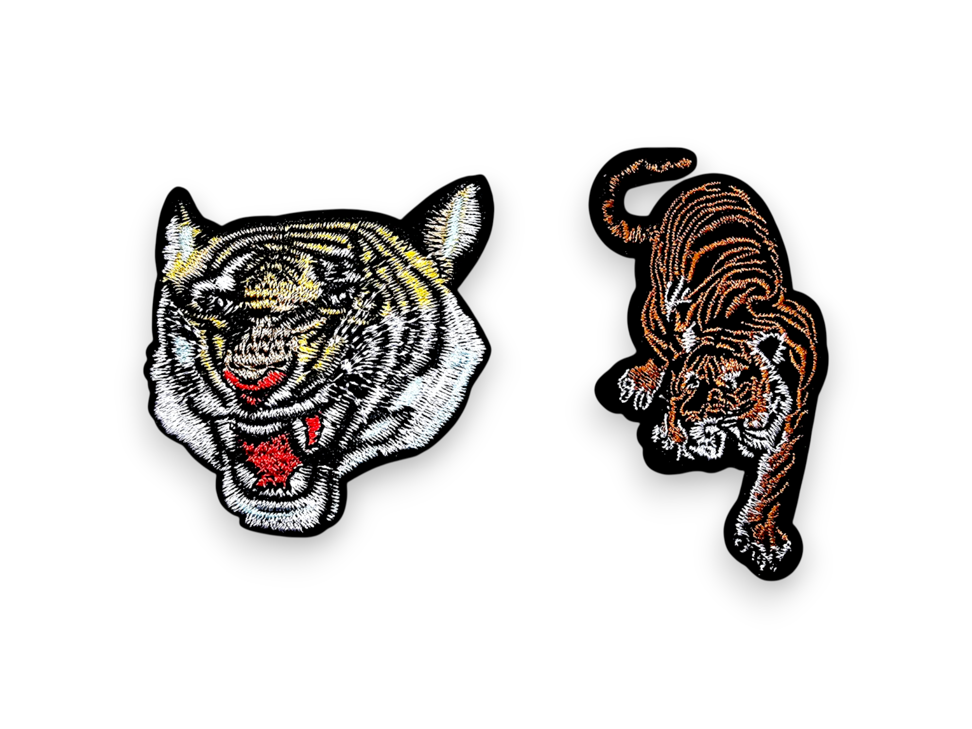 Embroided Patch, Iron on, Glue, Craft supply, Embroidery, Fabric, Tiger, aggressive, animal